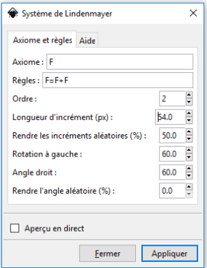 Le tableau de paramétrisation des systèmes de Lindenmayer.png