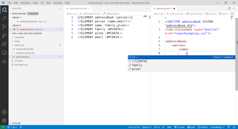 File:Visual studio code XML editor warm-up.png