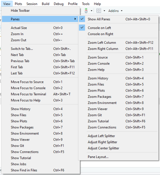 File:RStudio view panes menu.png