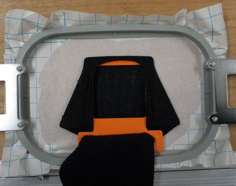 Sock tool auf KlebeFlies gelegt
