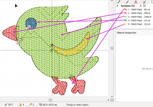 Blocs de points dans Stitch Era