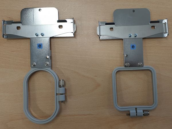 Petits cadres pour la Brother PR1050X : cadre V (33 × 75 mm) et cadre 50 × 50 mm.