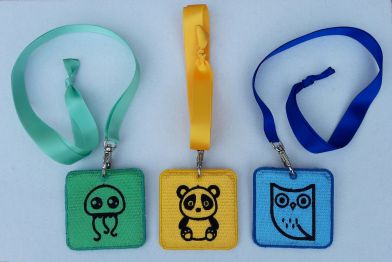 Badges mascottes du projet Break the ice with embroidery