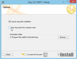 Jing install uncheck launch at startup.jpg