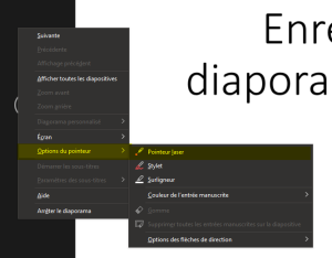 Power Point activer pointeur laser enregistrement.png