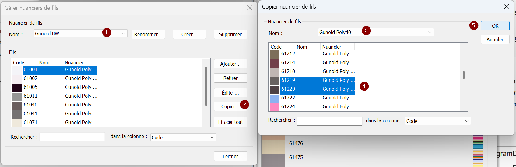 Copier des fils dans une palette de Hatch 3
