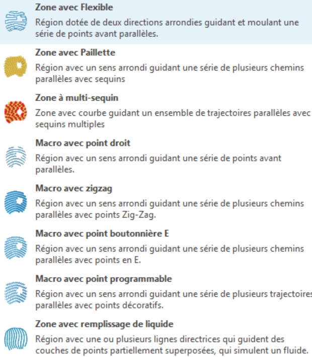 Points EO 23 — remplissage flexibles