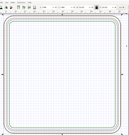 Satin der Umrandung des quadratischen Patches