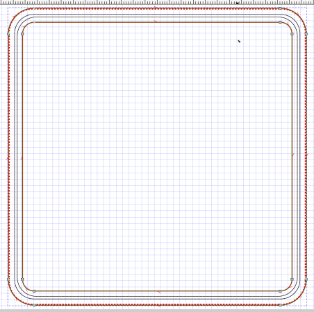 Satin der Umrandung des quadratischen Patches