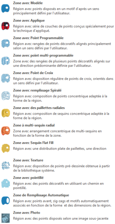 Points EO 23 — remplissages réguliers