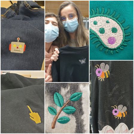 Motifs brodés pour les participants.