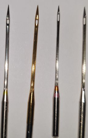 Topstitch 100 (en haut), vs. 80 métal, 100 titane, 110 universelle — inutilisables