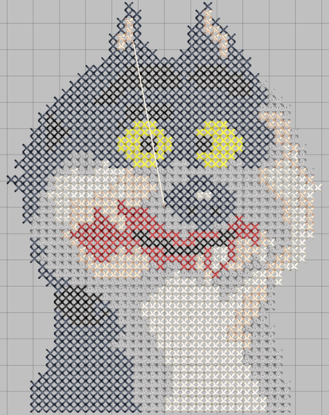 Simulation d'un loup — motif léger avec peu de changements de couleur