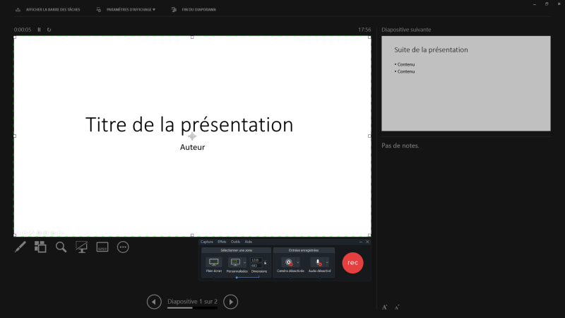 File:Camtasia enregistrer présentation en mode présentateur Power Point.png