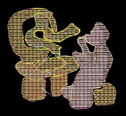 Exemple de photo-stitching sur l'ancien logo TECFA