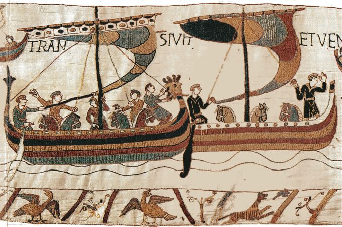 Scène de la tapisserie de Bayeux (source : Wikipedia Commons)